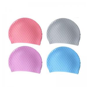 China Anti Corrosion Waterproof Silicone Swim Cap Curly Hair Suitable wholesale