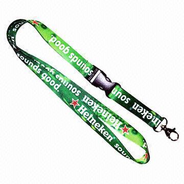 China Flat Neck Polyester Lanyard with Plastic Detachable Buckle and Metal Snap Hook for Badge Holder Use  wholesale