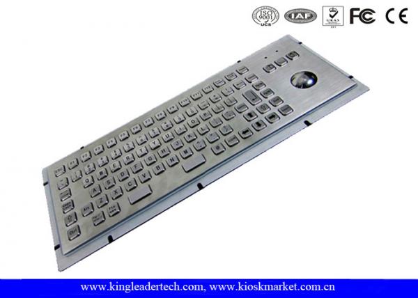 Quality IP65 Rated Stainless Steel Industrial Computer Kiosk Keyboard With Trackball for sale