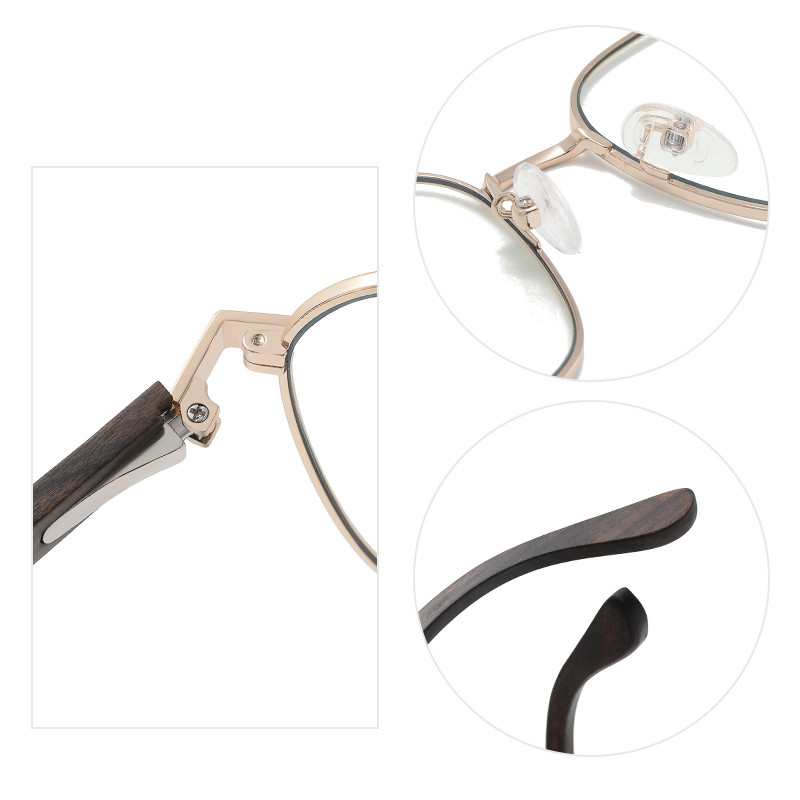 China PC Metal Wooden Leg Glasses Optical Eyeglasses Spectacle Frame wholesale