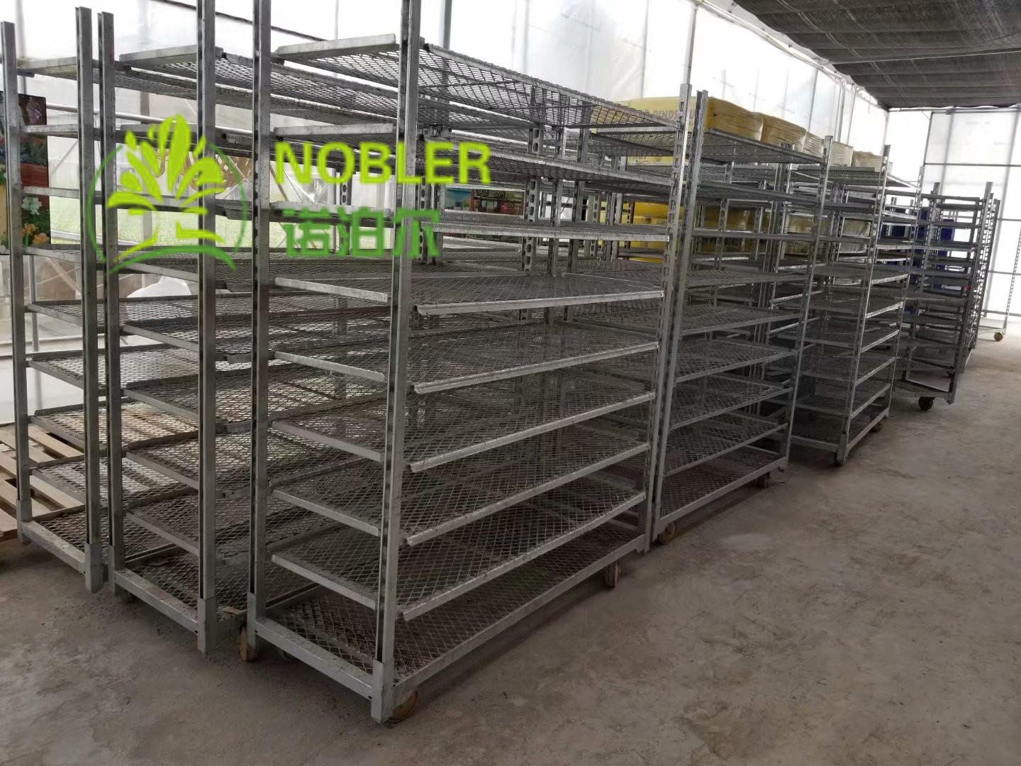 China Greenhouse Mesh Wire Plant CC Container Flower Display Trolley Electric Galvanizing wholesale