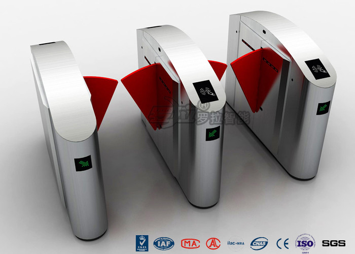China ADA Retractable Security Flap Turnstile Barrier Gate DC24V 20W For Wide Lane Solution wholesale