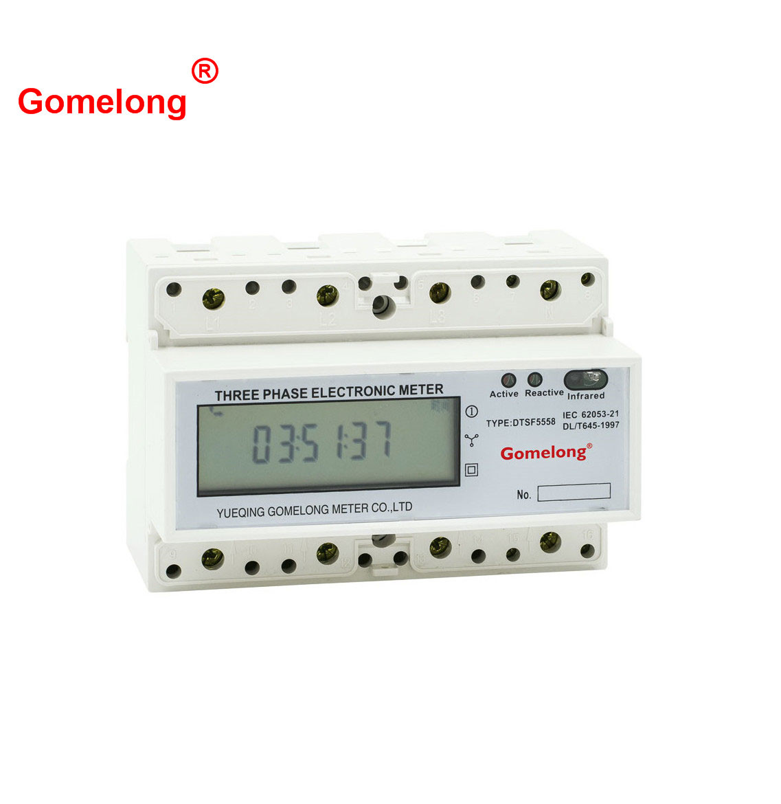 China Factory supply Three phase 7P Din-rail energy meter with rs485 electronic watt hour meter wholesale