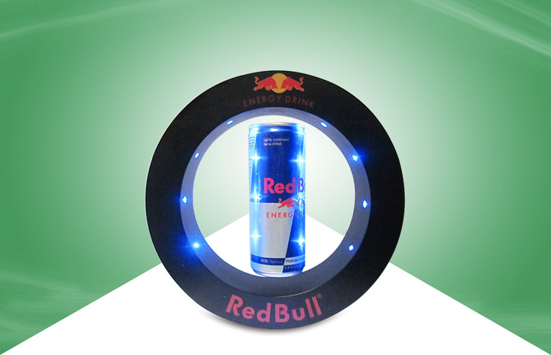 Magnetic Floating Bottle Display Stand for RedBull Drinking Products for sale