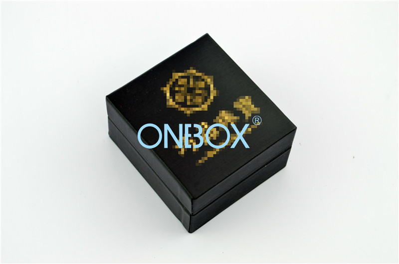 China Customized Small Jewelry Gift Boxes / Black Leather Ring Packaging Box wholesale