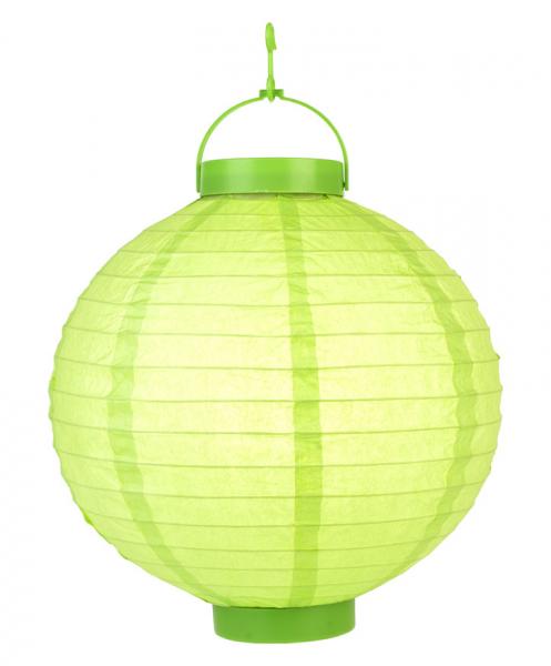 Light Lime LED Round Paper Battery Lantern o