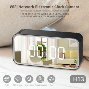 China Hidden Camera Clock 4K HD 1080P WiFi Spy Alarm Clock 128G Micro SD Card Alarm Night Video and Photos wholesale