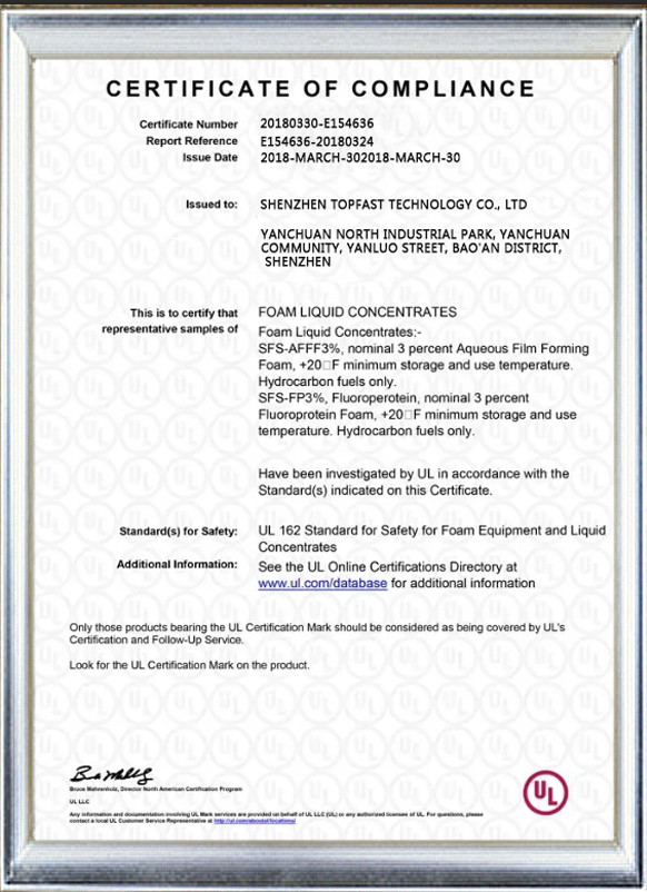Guangzhou Topfast Technology Co., Ltd. Certifications