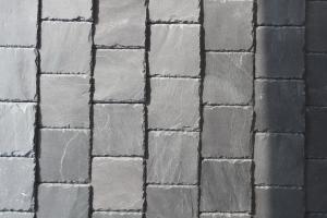 China Grey Slate Roof Tiles Natural Stone Roofing Slate with Roof Gutter wholesale