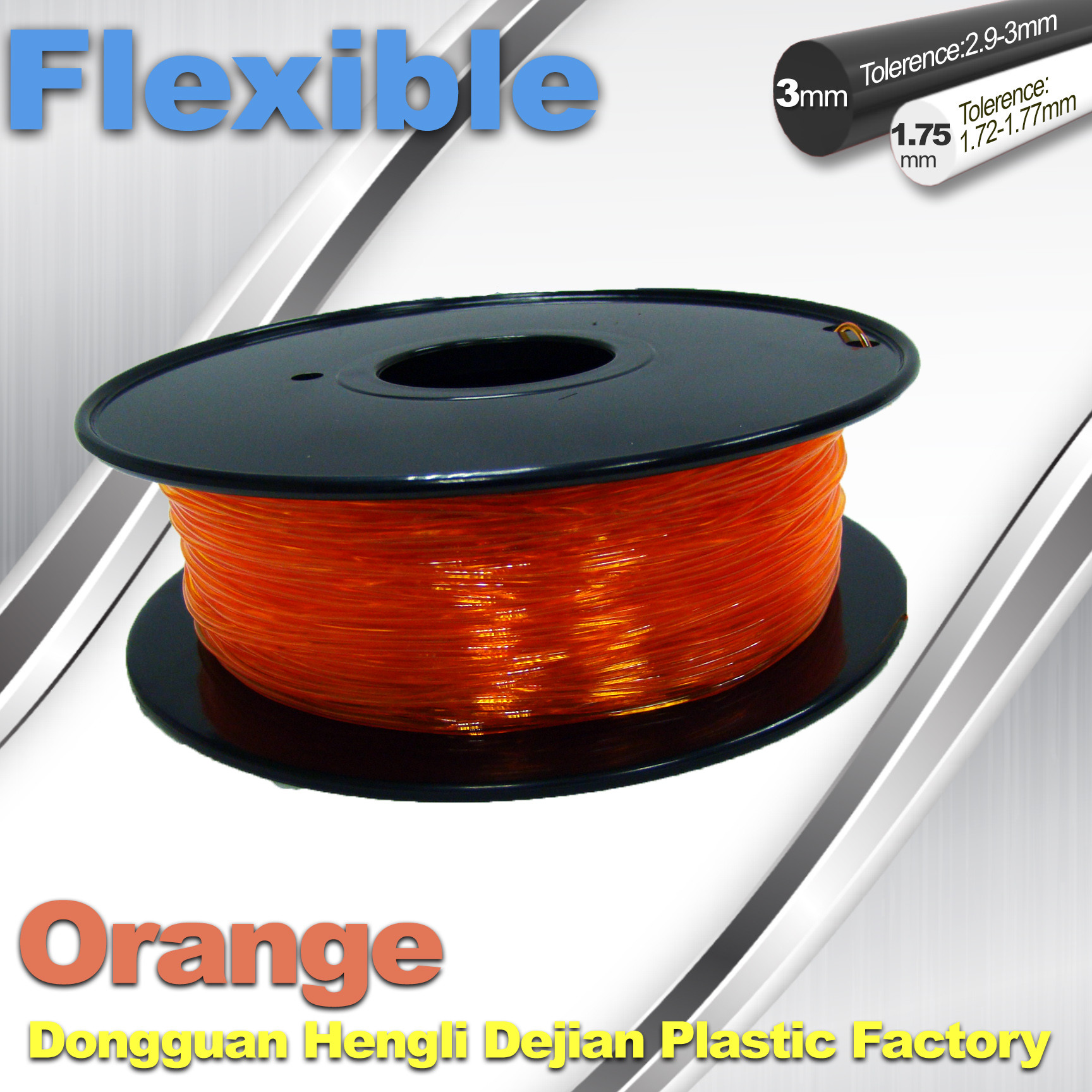 China Orange Flexible 3D Printer Filament Consumables With Great Adhesion wholesale