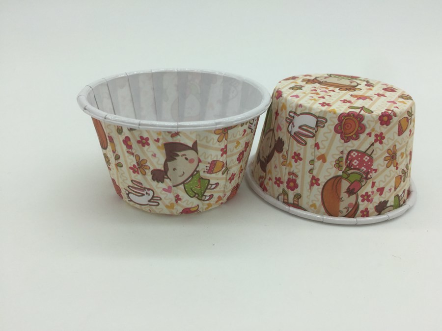China Colorful Custom PET Baking Cups Cute Pattern Muffin Souffle Cupcake Paper For Kid Party wholesale