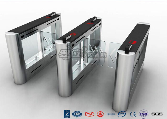 China Anti - Collision Walk Through Metal Swing Barrier Gate Bus Station Card Reader System wholesale