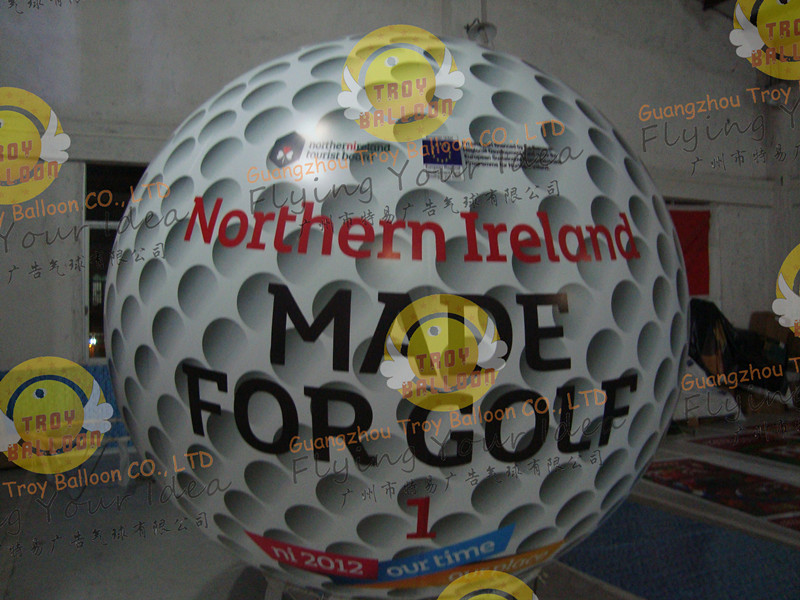 China Customized Helium Inflatable Golf Ball Round 2.5m Reusable ASTM wholesale