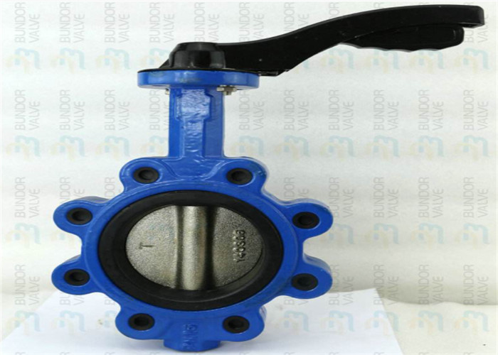 China Cast Iron Lug Wafer Butterfly Valve 10-80℃ Working Temp Handle Power wholesale