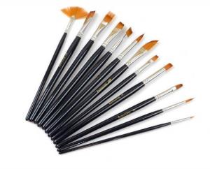 China 12pcs Nylon Hair Paint Brush Set Artist Watercolor Acrylic Oil Painting Supplies wholesale