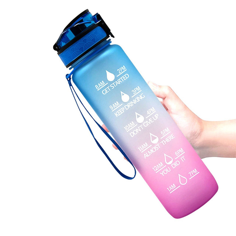 China 46oz 64oz Insulated Time Marked Water Bottle With Motivational Time Marker Gradient Color wholesale