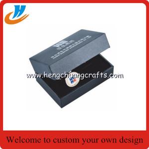 China Custom cufflinks/cufflink's box with logo,brass metal cuff links print logo wholesale