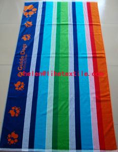 China 100% cotton yarn dyed stripe beach towel , 100x180cm , GSM500 wholesale