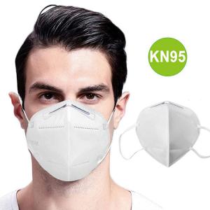 China Nonwoven KN95 Folding Half Face Mask Vertical Fold Flat With Elastic Earloop wholesale