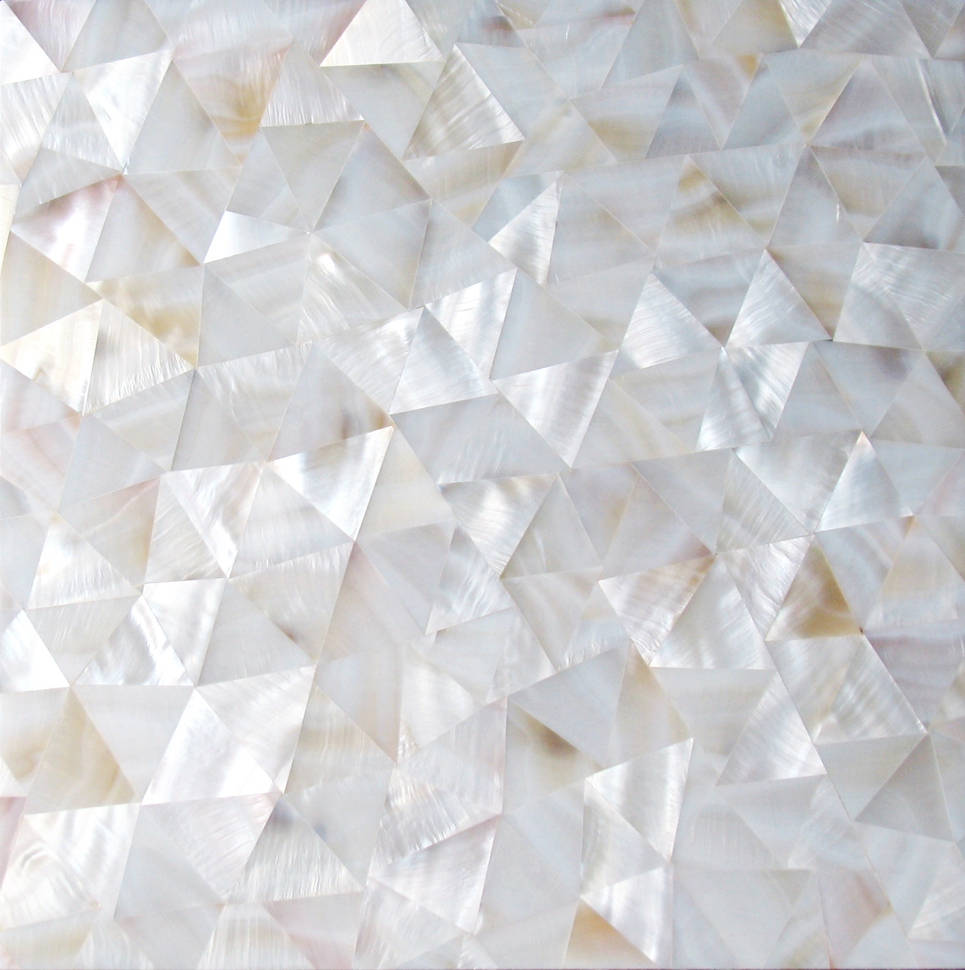 China Handmade Beautiful Sea shell Wall Panel Freshwater Shell Decorating Panel Triangle 10-35mm wholesale