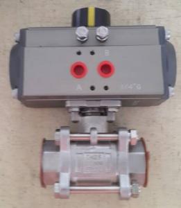 China Stainless Steel Sanitary Ball Valve with 90° Pneumatic Actuator wholesale