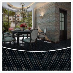 China Round Pattern Polyester Woven Vinyl Flooring Black Color Fire Resistant wholesale