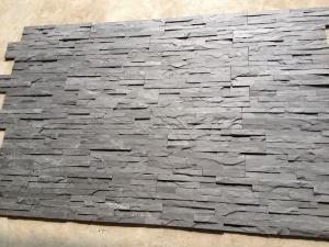 China Split Face Slate Stacked Stone,Riven Black Slate Stone Cladding,Thin Stone Veneer,Black Slate Zclad Stone Panels wholesale