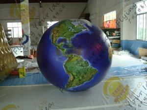 China Waterproof Earth Balloons Globe , Large Inflatable Advertising Balloons wholesale