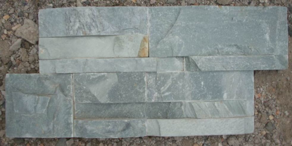 China Green Slate S Clad Stacked Stone,Indoor Split Face Slate Thin Stone Veneer,Outdoor 18x35 Stone Panel wholesale