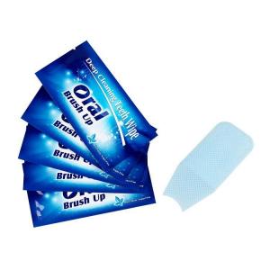 China MSDS Teeth Whitening Wipes 7.5cm Mint Flavor Finger Brush Ups wholesale