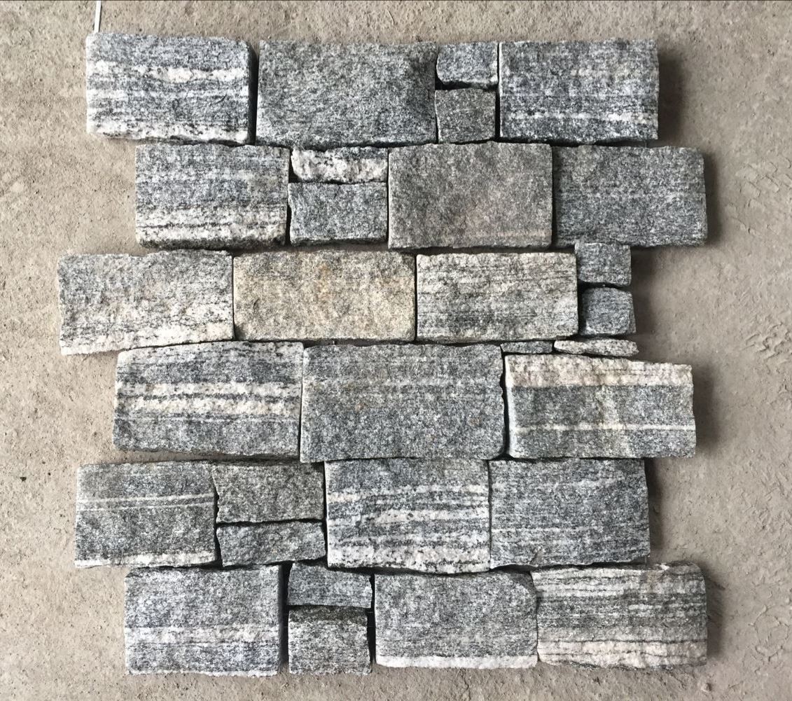 China Cloudy Grey Granite Z Stone Cladding back with Steel Wire,Natural Z Stone Panel,Culture Stone Wall wholesale