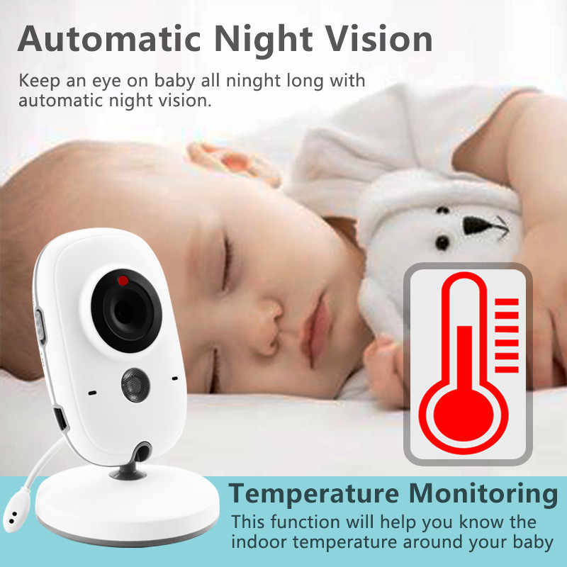China Baby Monitor High Resolution Wireless Video 3.2 Inch Baby Nanny Security Camera Night Vision Temperature Monitoring Baby wholesale