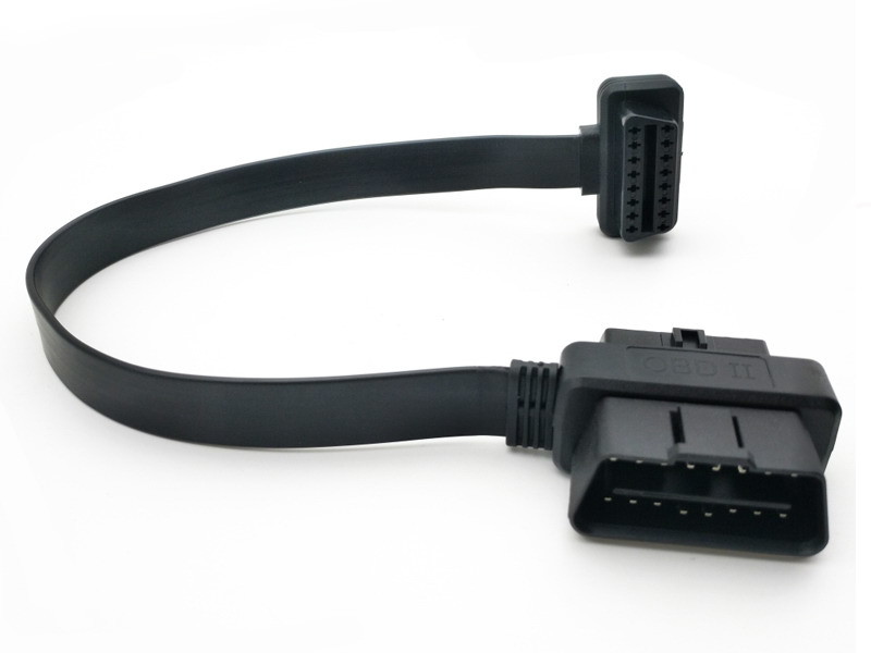 China Pass Through To OBD2 Flat Extension Cord For OBD Connectors And Plugs wholesale