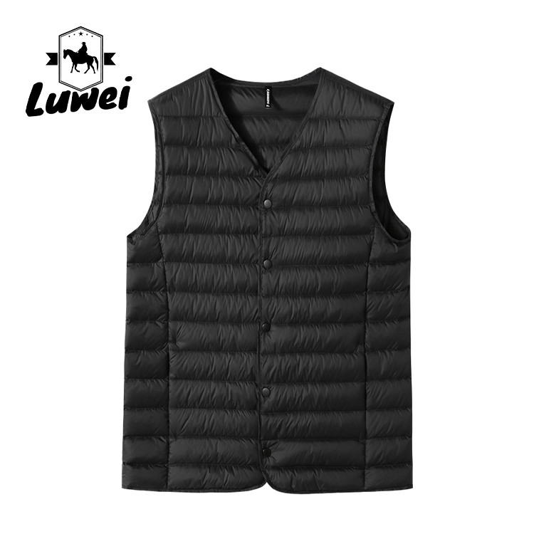 China V Neck Bubble Vest Jacket Polyester Lightweight Outdoor Sport Waistcoat wholesale