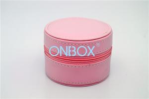 China Customized Unique Pink Travel Jewelry Case Tray With Divided Rooms Tube Shape wholesale