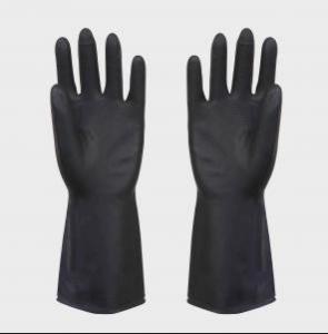 China heave duty latex black industrial rubber glove wholesale