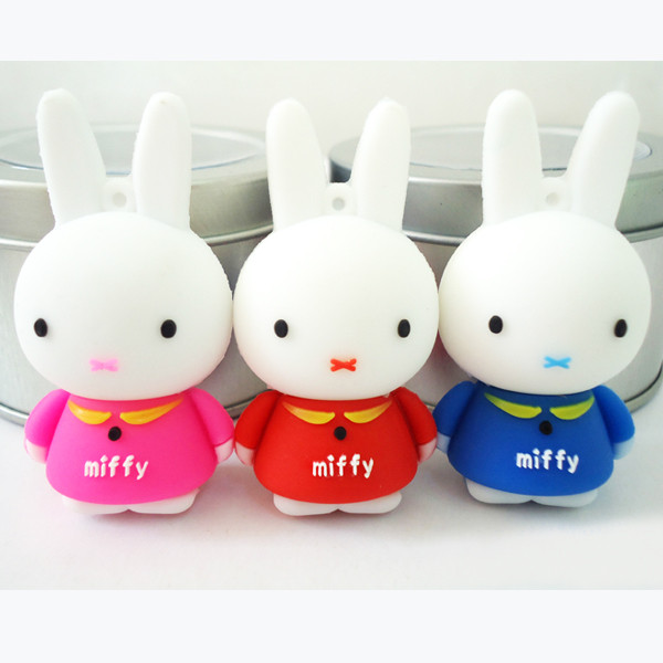 China 4GB Miffy Rabbit Cartoon USB Flash Drives, Animal Soft PVC USB Memory wholesale
