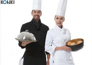 China Men Polyester Fabric Kitchen Staff Uniform Chef Working With Hat wholesale
