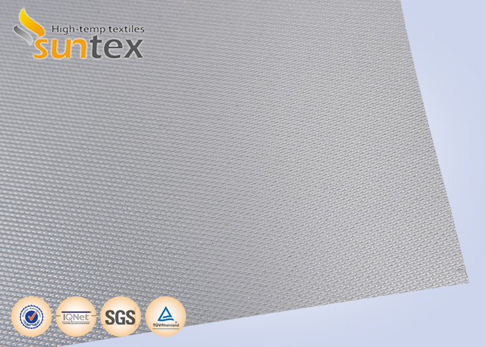 China Silver Grey Fire Resistant Fiberglass Welding Blanket Silicon Rubber Fabric wholesale