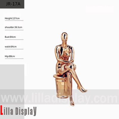 China lilladisplay female sitting chrome gold color mannequin JR-17A wholesale