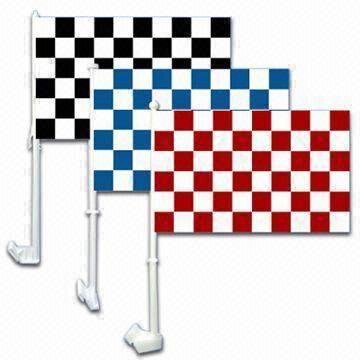 China Outdoor Checkered Car Flag with Advertising Printing, Made of Polyester or Knitted Polyester wholesale
