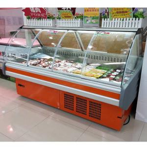 China Curved Glass 2m Supermarket Refrigeration Equipments wholesale