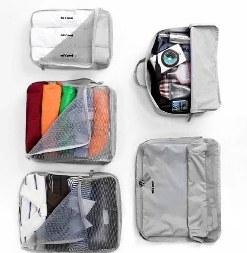 China V-Share Bag in bag 5 pieces set travel packing cube in Grey wholesale