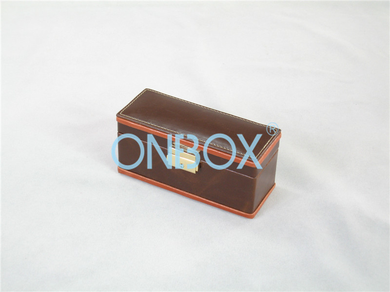 China Dominoes Storage PU Leather Luxury Watch Packaging With Velvet Lining Material wholesale
