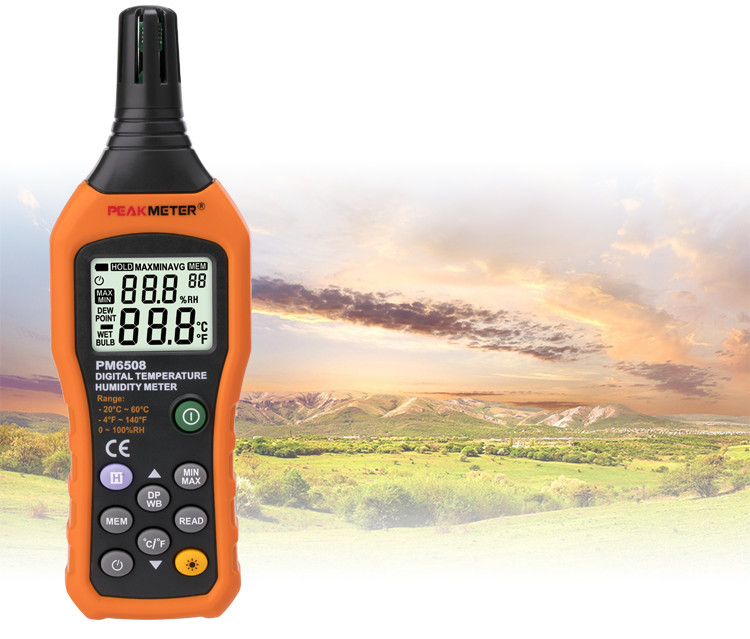 China High Accuracy Digital Thermometer Humidity Meter With °C / °F Unit Selection wholesale