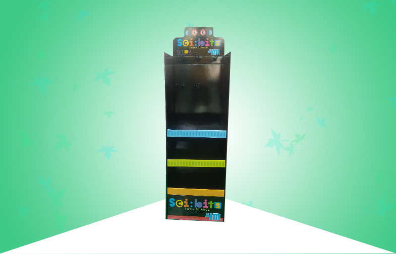Mix Presenting 3 Shelf Custom Cardboard Pop Displays Heavy Duty With Plastic for sale