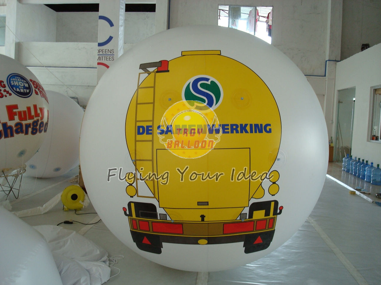 China White PVC Large Printed Helium Balloons with UV protected printing for Opening event wholesale
