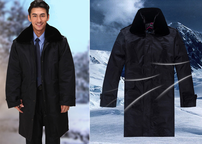 China Winter Security Guard Uniform Coat / Wind Resistant Coat With Two Pieces Set wholesale
