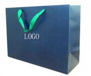 China Custom Made with Logo Luxury Printed Paper Shopping Bags with Ribbon Handles wholesale
