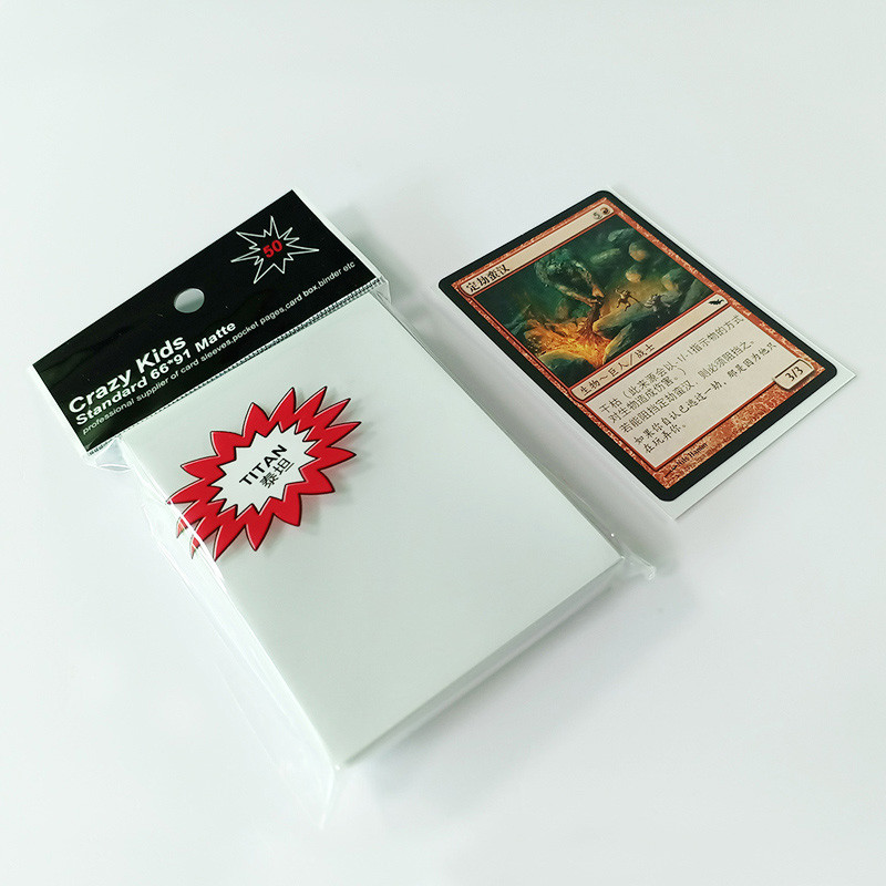 China PP White Color Card Sleeves 66X91mm Polypropylene For MTG Games wholesale